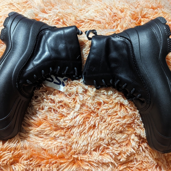 Sperry Women\'s Duck Float Black Lace Up Boots Sz 8 Waterproof $120 NWOB